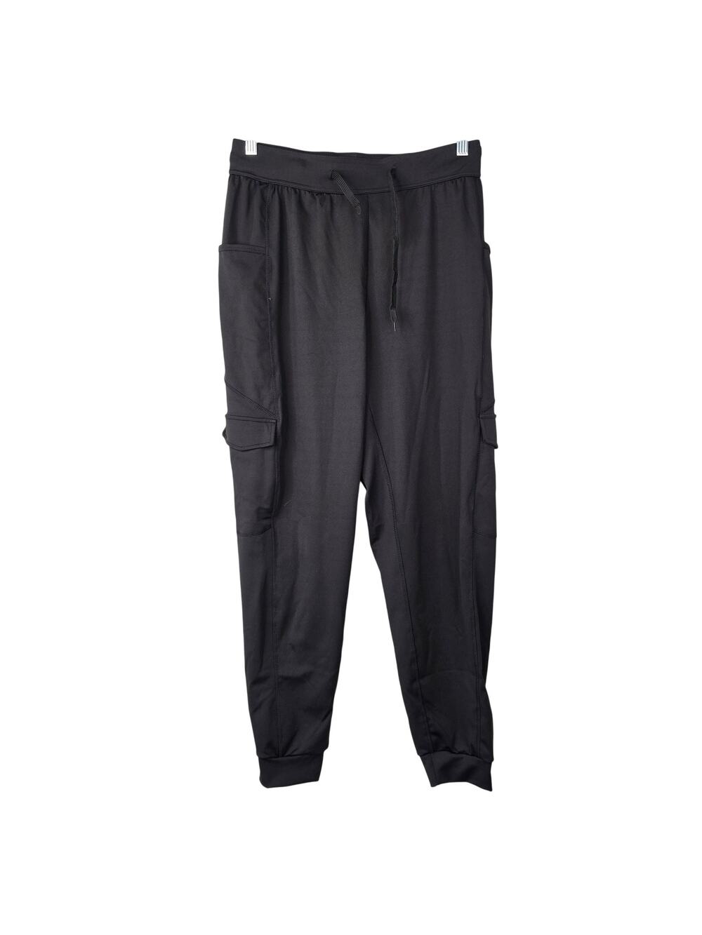 POP Fit Pant Women Large Black Cargo Jogger Pocket Stretch Athleisure Travel Gym